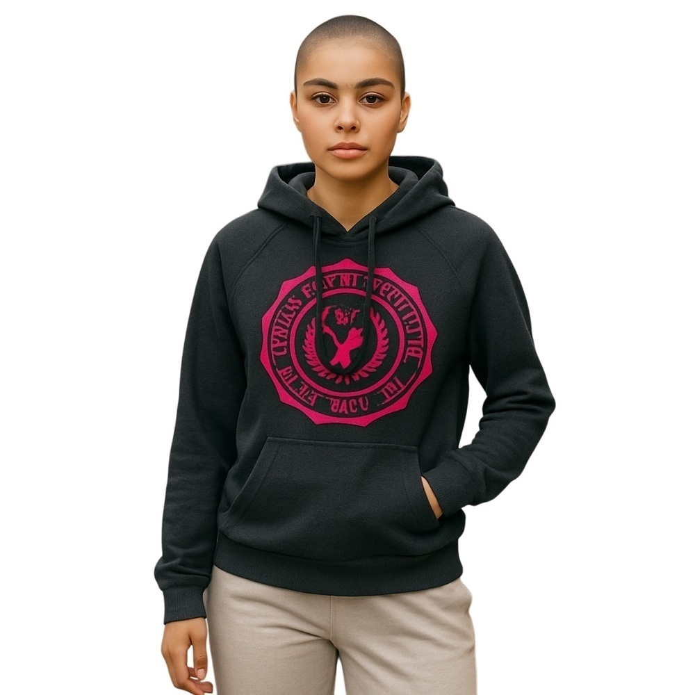 AMERICAN Eagle Outfitters hoodie drawstrings navy blue hot pink logo size XS